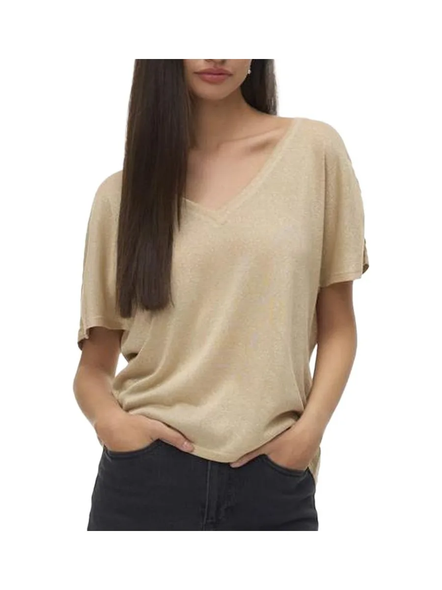 T-Shirt Beige Femme Vero Moda Golda 2