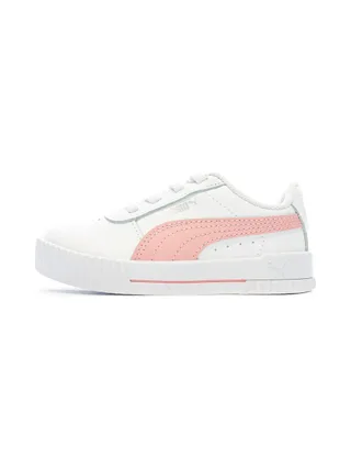 Baskets Blanche/Rose Fille Puma Inf Carina 1