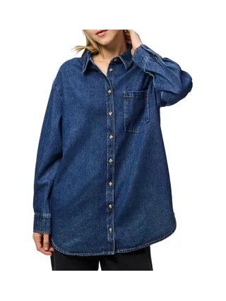 Chemise Bleu Foncé Femme Pieces Maisie 1