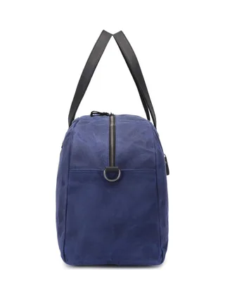 BOB - Sac de voyage en cuir véritable et toile enduite - Bleu 3