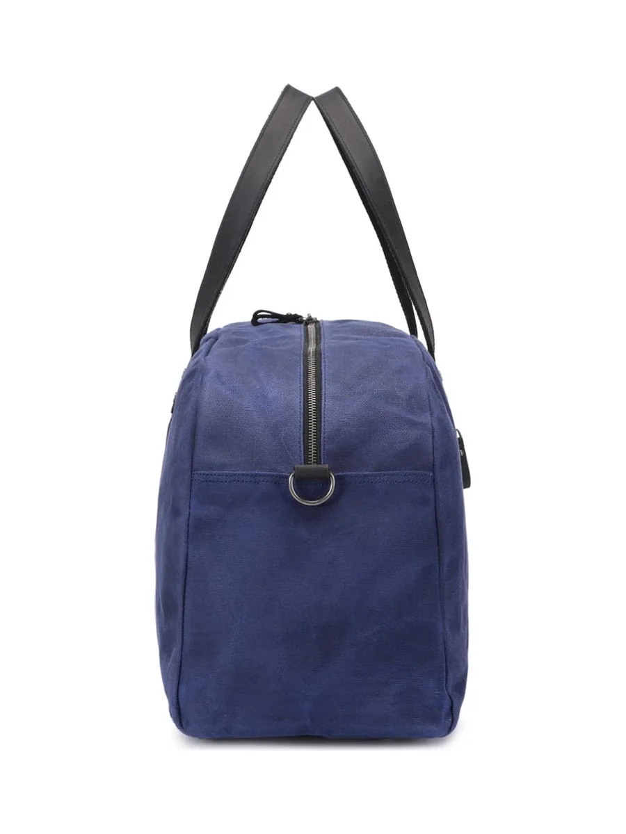 BOB - Sac de voyage en cuir véritable et toile enduite - Bleu 3