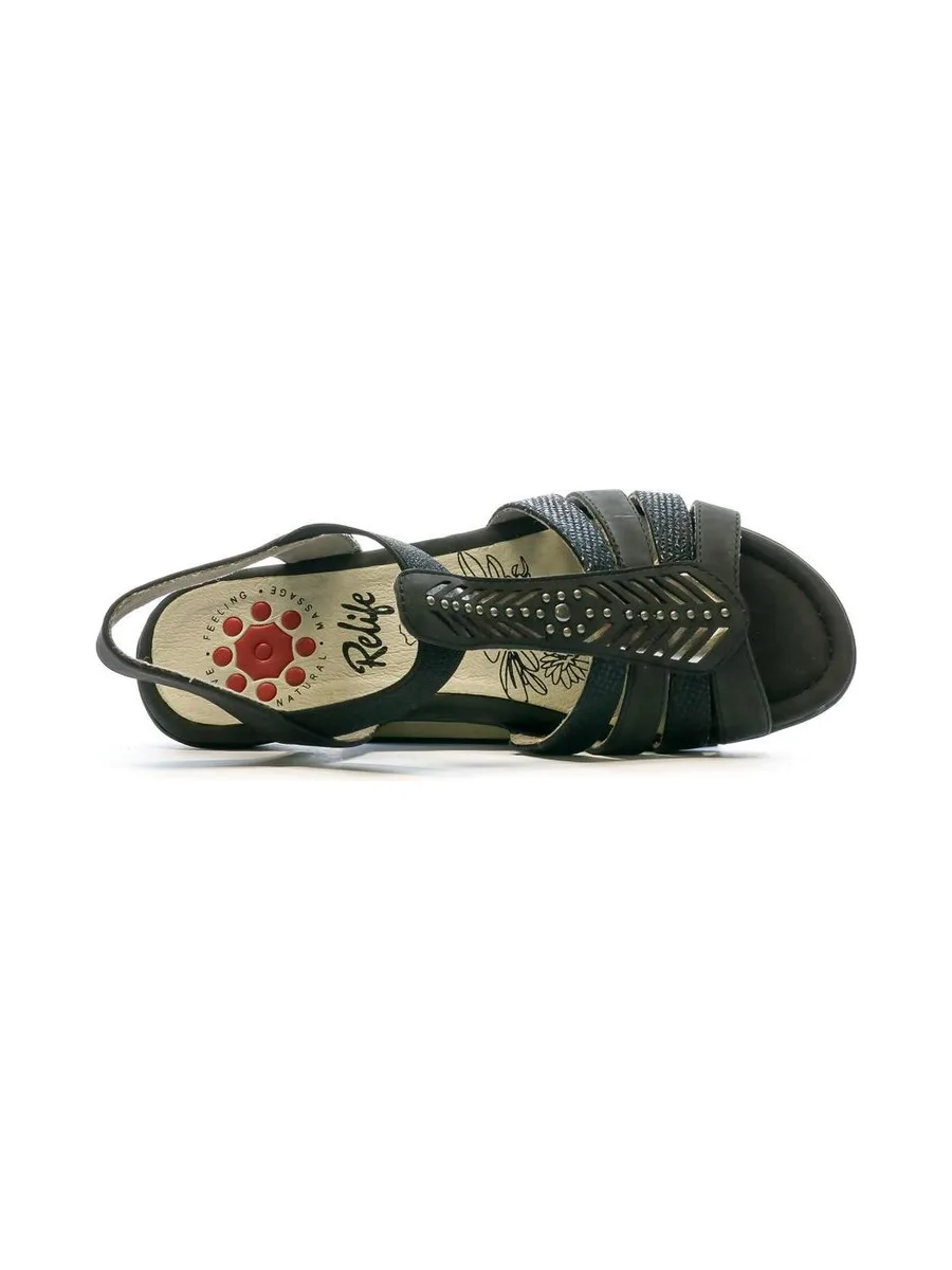 Sandales Noir Femme Relife Jolivia 5