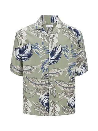 Chemisette Kaki/Marine Garçon Jack & Jones Resort Floral 2