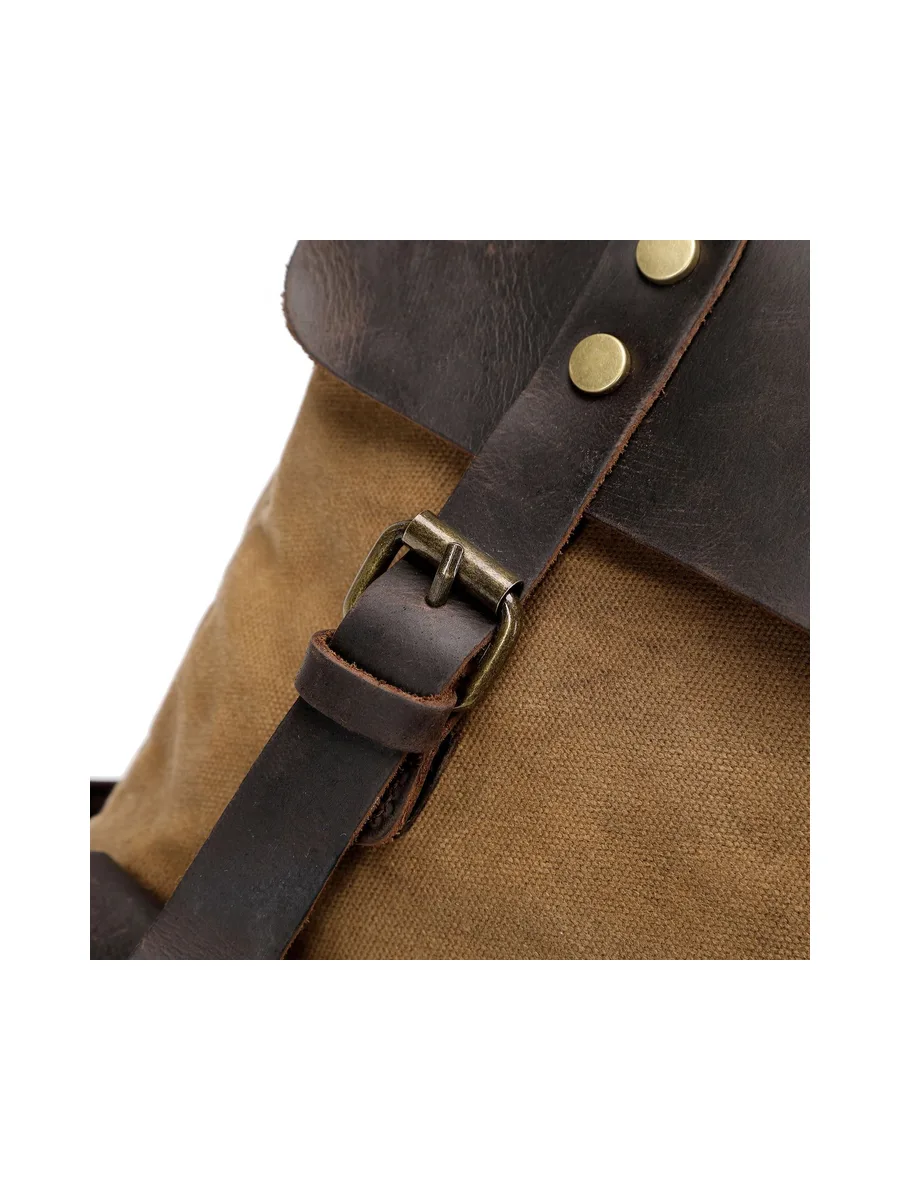 ED - Sac à dos en cuir véritable et toile enduite - Bleu 47