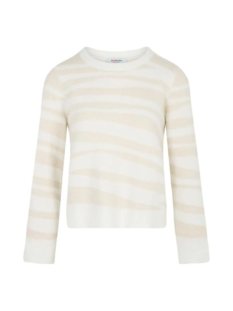 Pull Beige/Blanc Femme Morgan MTIGRA 4