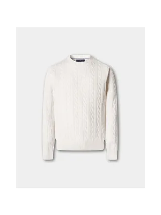 Pull HACKETT en coton à torsades - Col rond 1