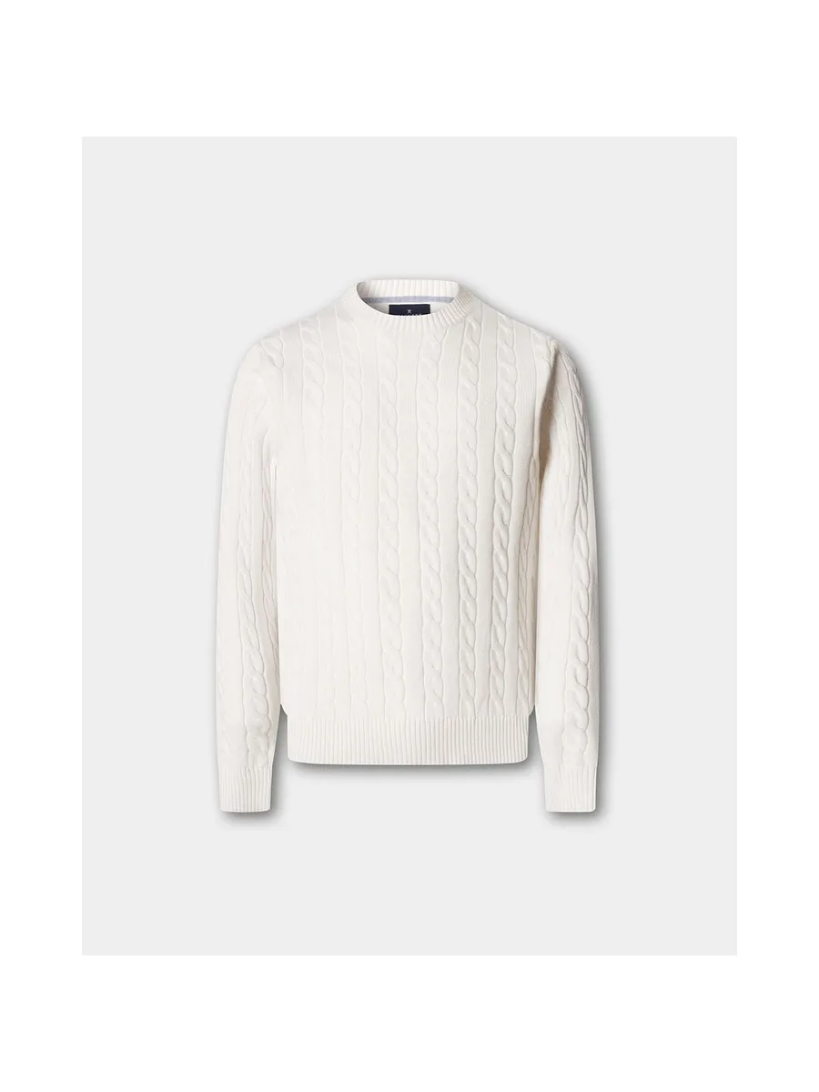 Pull HACKETT en coton à torsades - Col rond 3