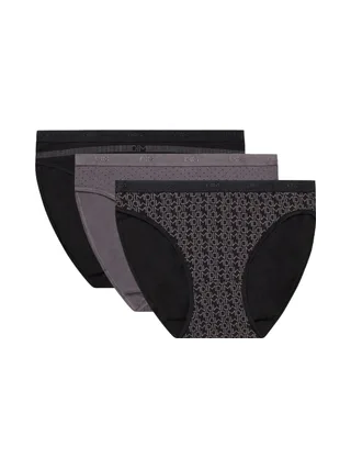 X3 Culottes Noir/Gris Femme Dim Les Pockets Coton 1