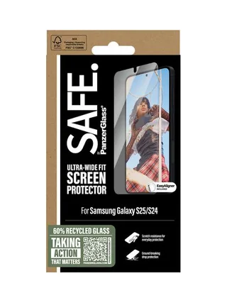 PanzerGlass SAFE. by ® Screen Protector Samsung Galaxy S25 | S24 | Ultra-Wide Fit w. EasyAligner 3