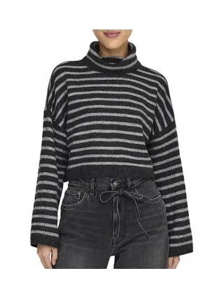 Pull Col roulé Noir/Gris Femme Only Talio 1