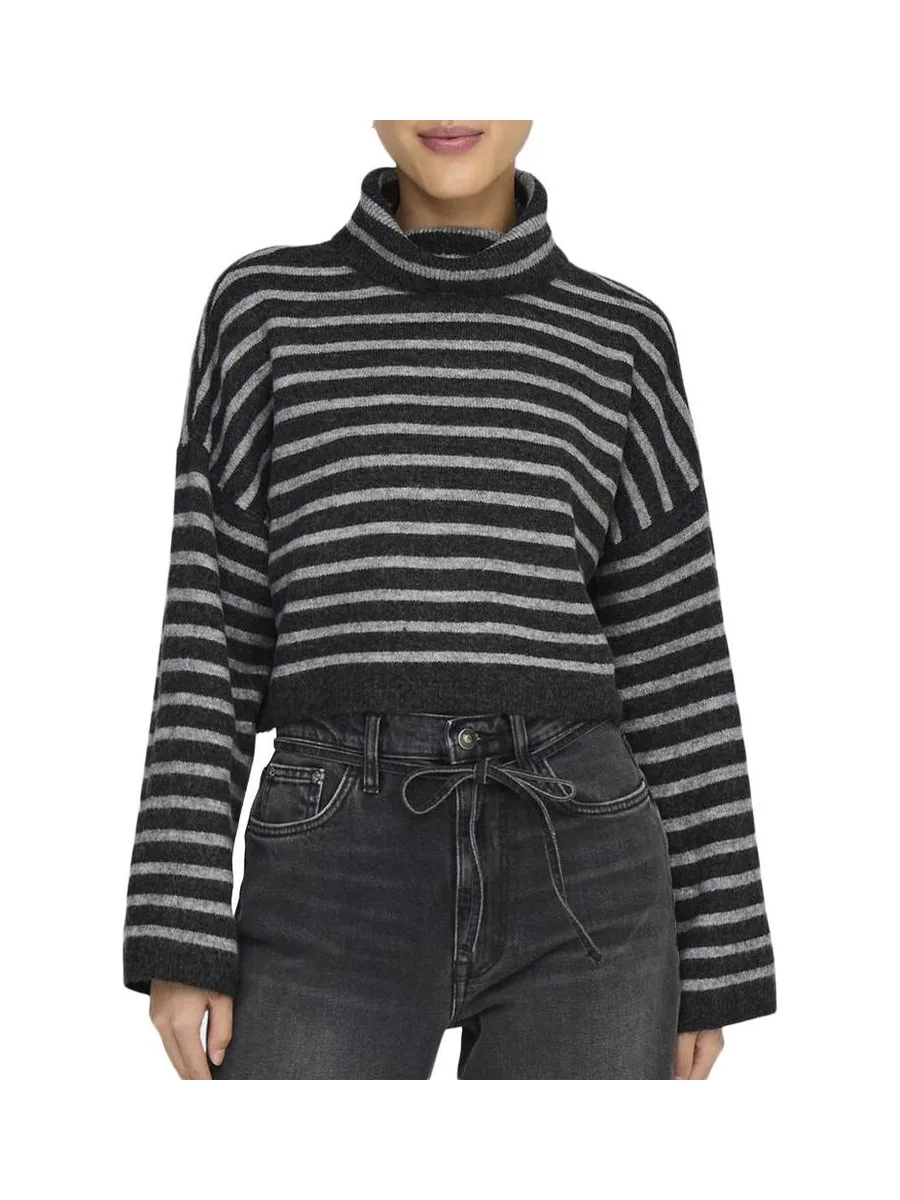 Pull Col roulé Noir/Gris Femme Only Talio 2