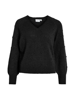 Pull Noir Femme Vila Tuli 1