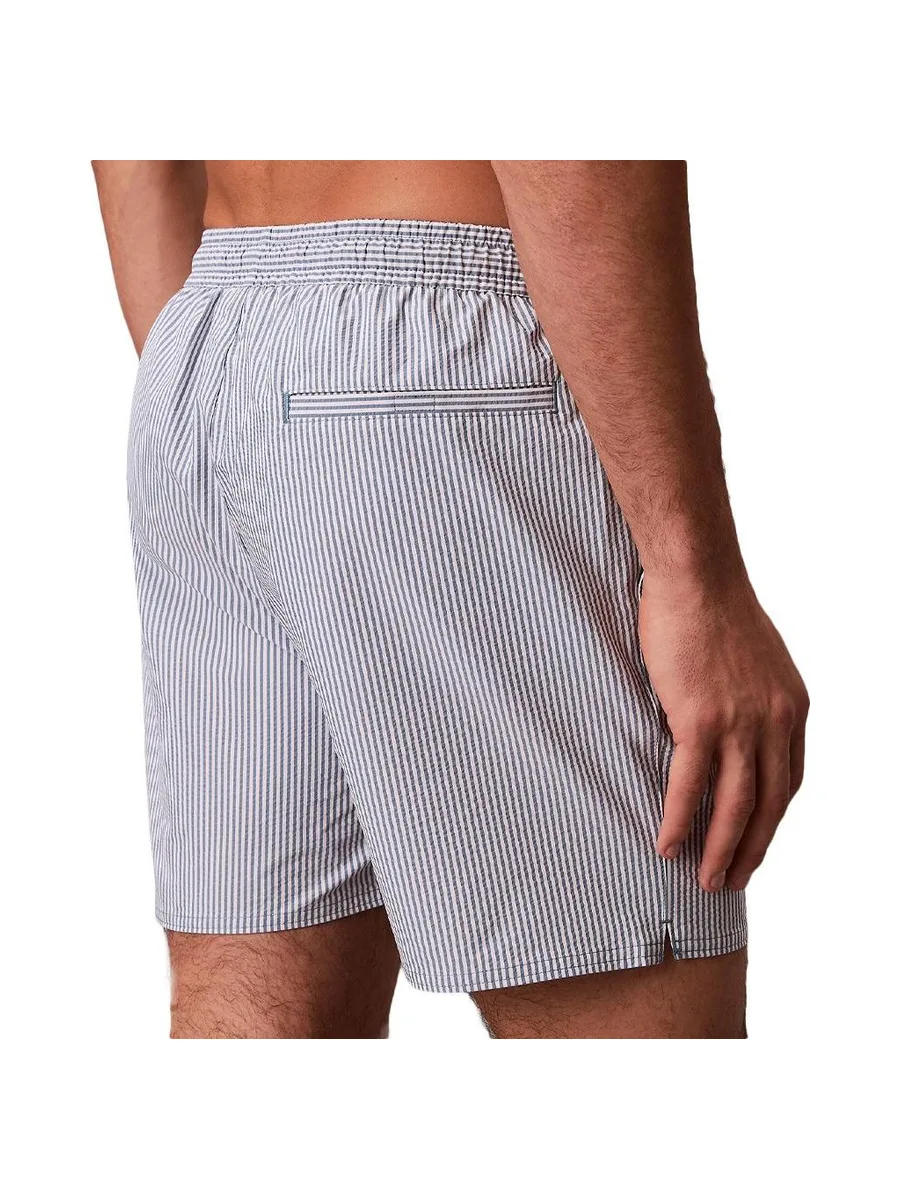 Maillot de bain Bleu/Blanc Homme Calvin Klein Jeans Short Drawstrings 3