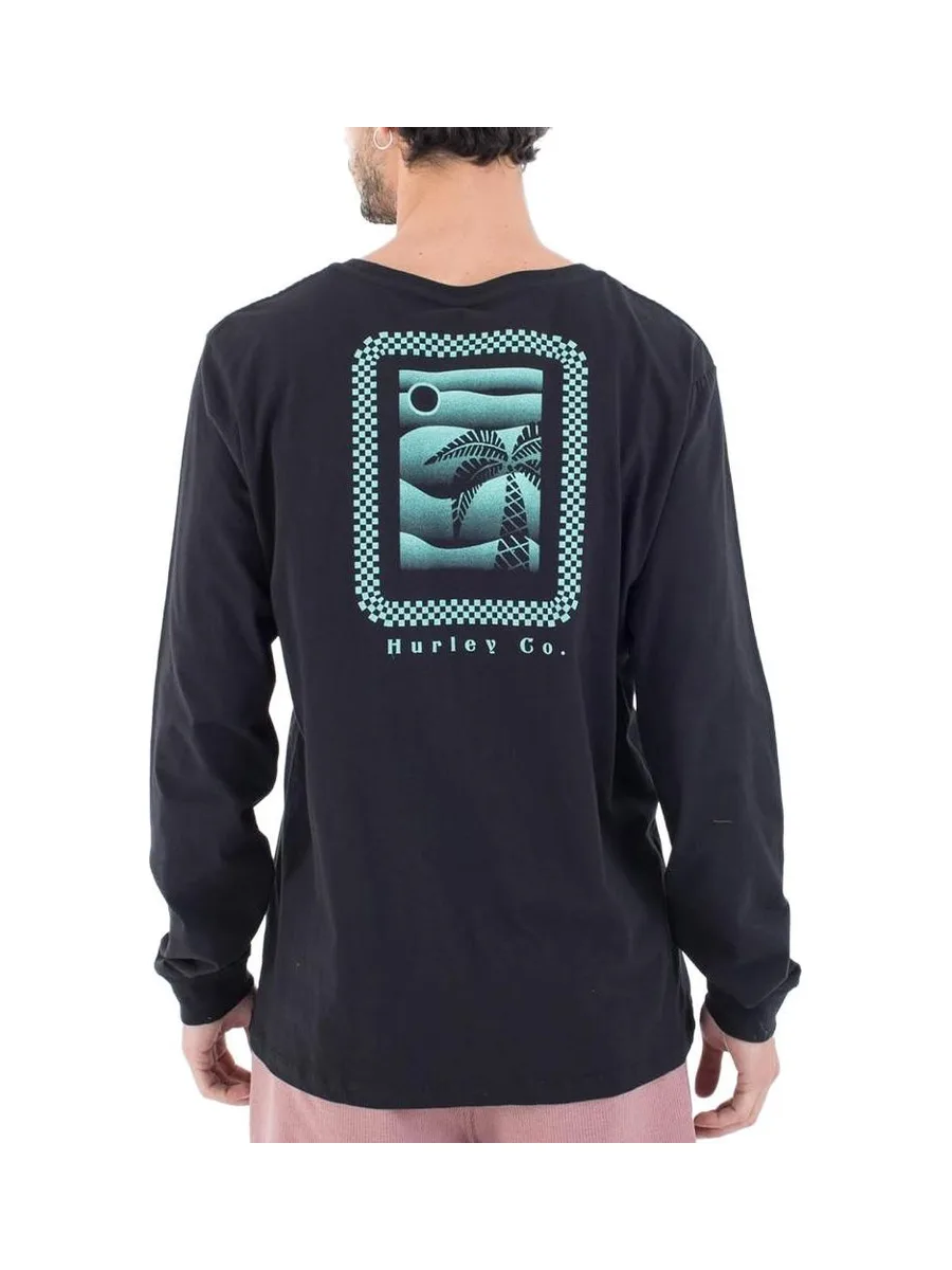 T-shirt Manches Longues Noir Homme Hurley Evd Checker 3