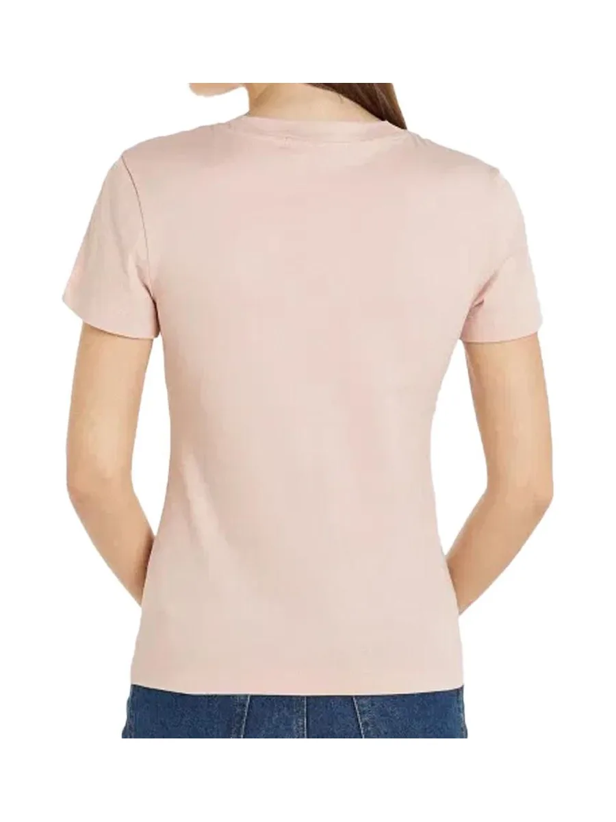 T-shirt Rose Femme Calvin Klein Jeans Monologo Slim 2