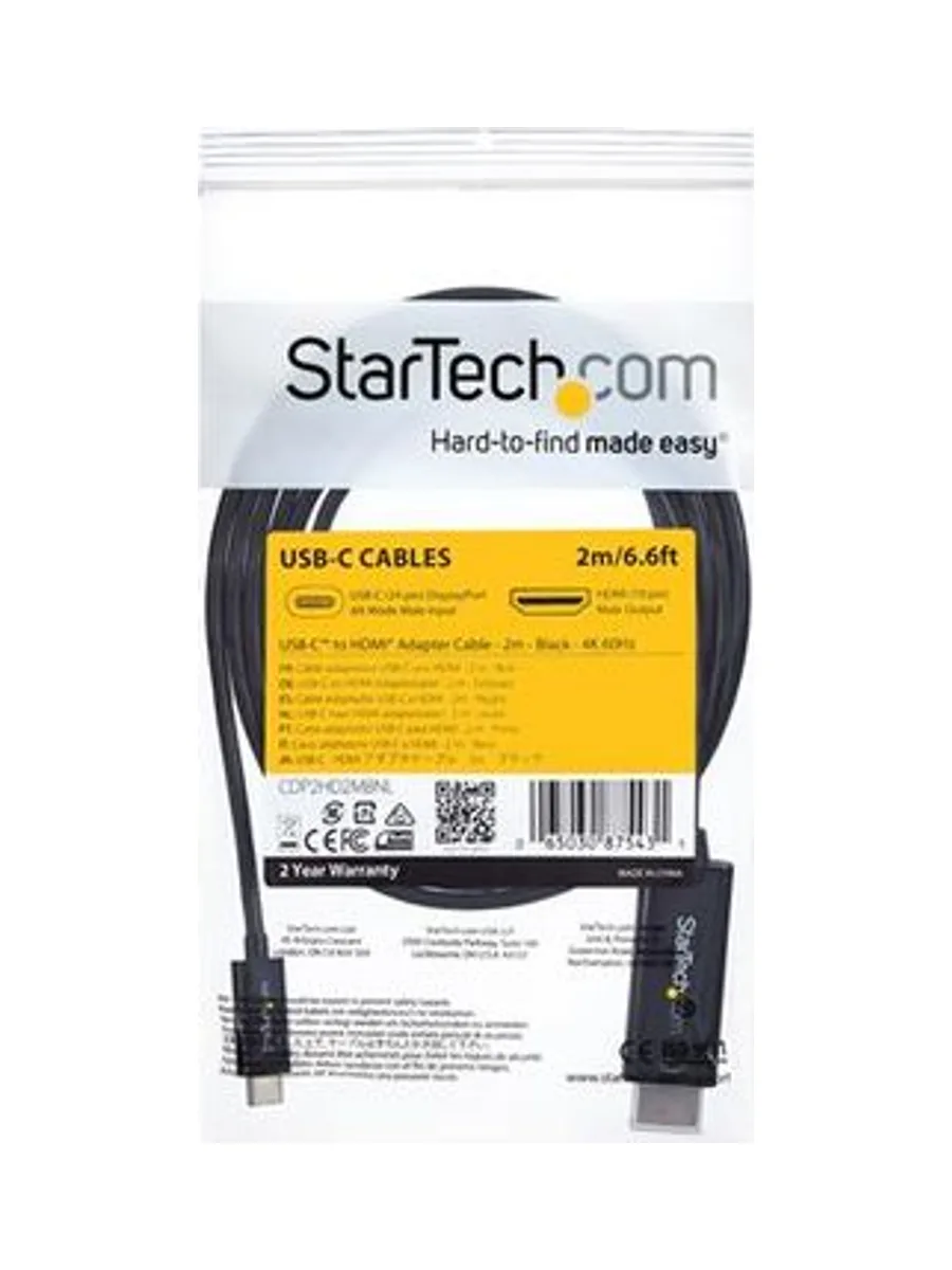 StarTech.com Cable USB C to HDMI 2m 4K60 6