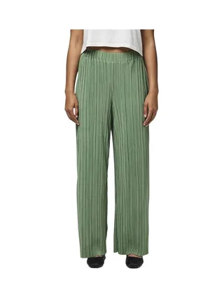 Pantalon fluide Plissé Vert Femme Pieces Pammi 1