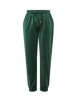 Jogging Velours Vert Femme Pieces Pcsilli 1