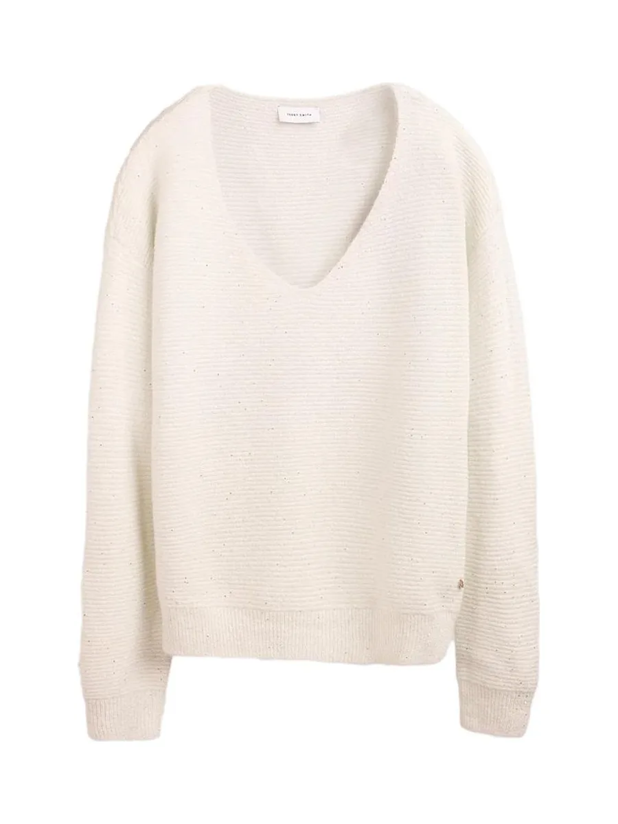 Pull à Paillette Blanc Femme Teddy Smith Prachel 4