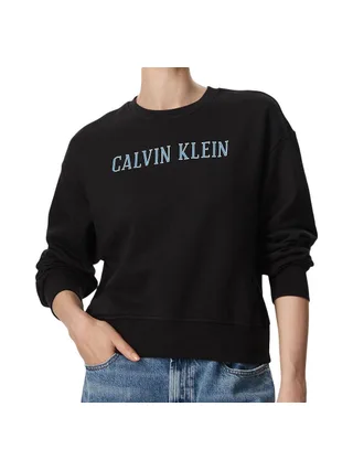 Sweat Noir Femme Calvin Klein Jeans Ls Cropped 1