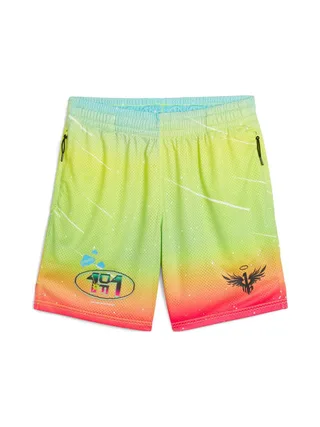Short de Basketball Jaune/Rouge Homme Puma Melo 1