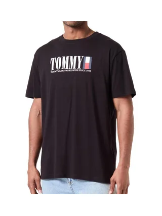 T-shirt Noir Homme Tommy Hilfiger Dna 1