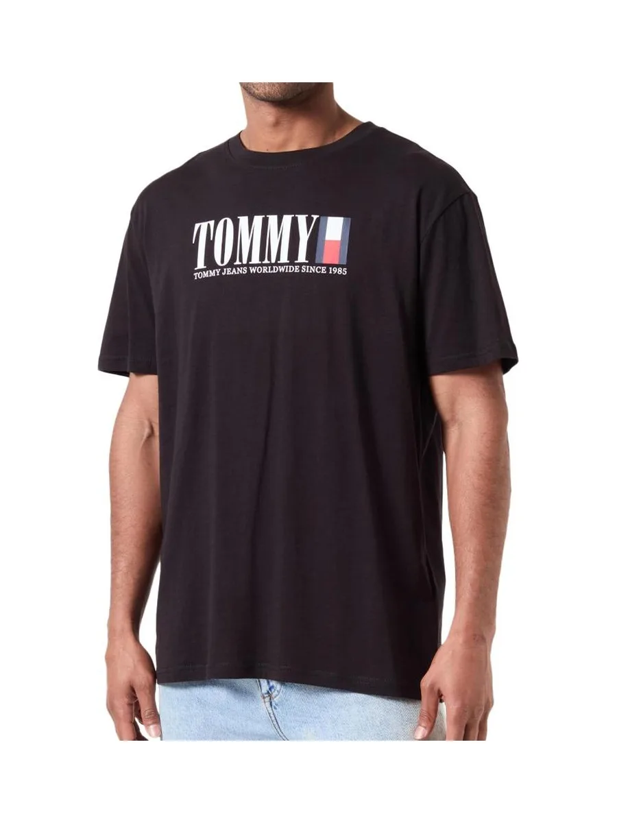 T-shirt Noir Homme Tommy Hilfiger Dna 1