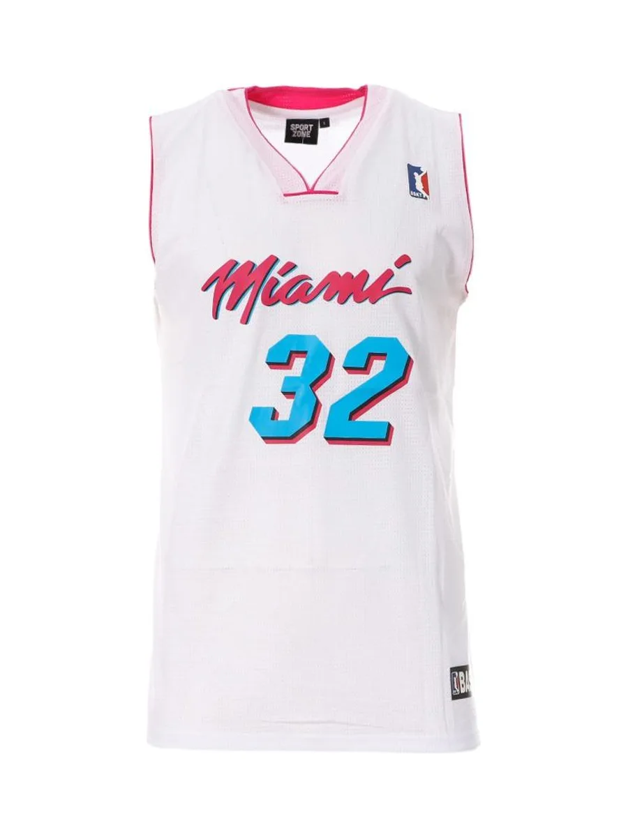 Miami Maillot de basketball Blanc/Rose/Bleu Homme Sport Zone SEPL1004 2
