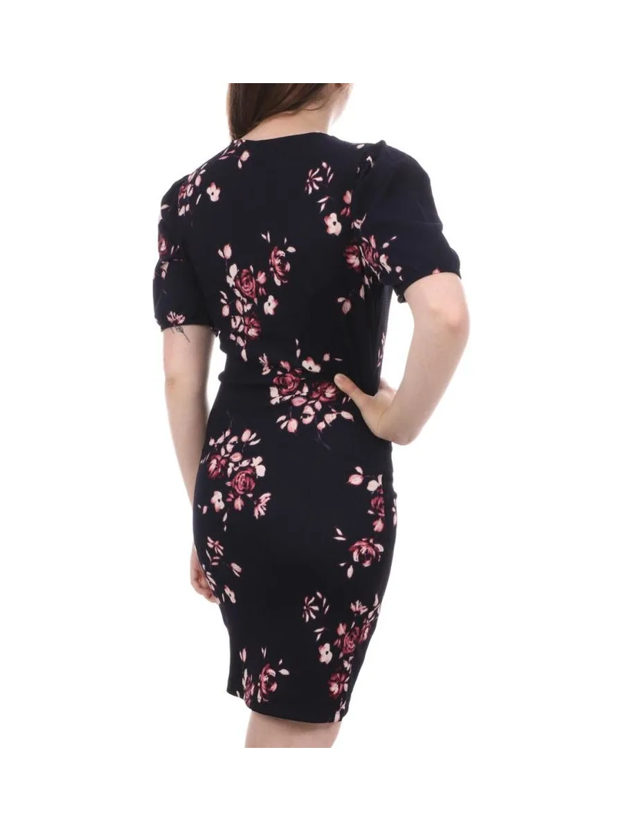 Robe Tulipe Marine/Rose à fleurs Femme Vero Moda Elisa 2