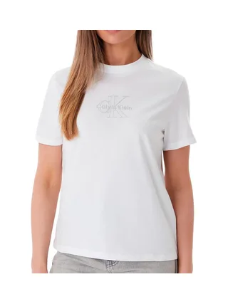 T-Shirt Blanc Femme Calvin Klein Jeans Ss Clasic 1