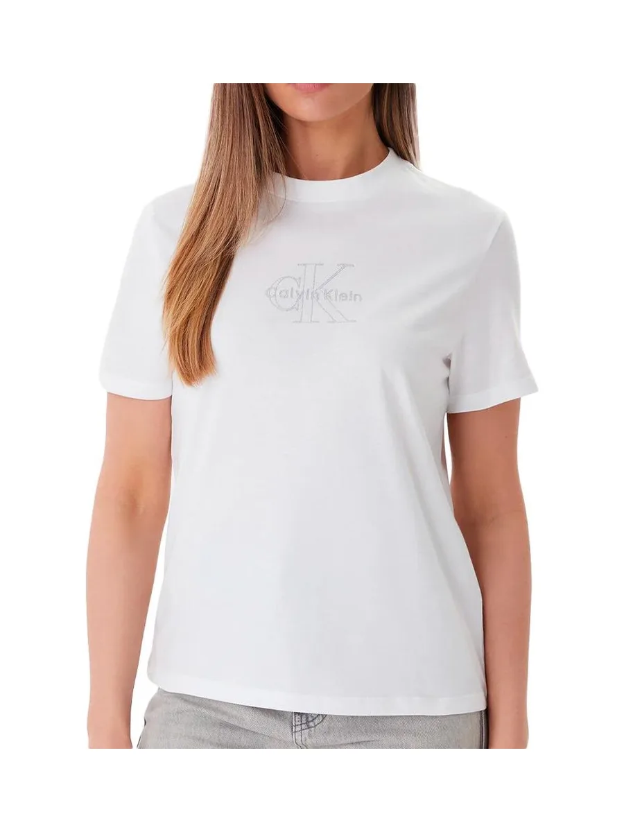 T-Shirt Blanc Femme Calvin Klein Jeans Ss Clasic 2