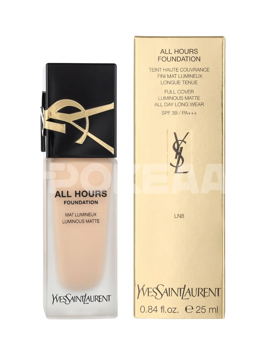 YSL All Hours Luminous Matte Foundation 25ml - LN8 1