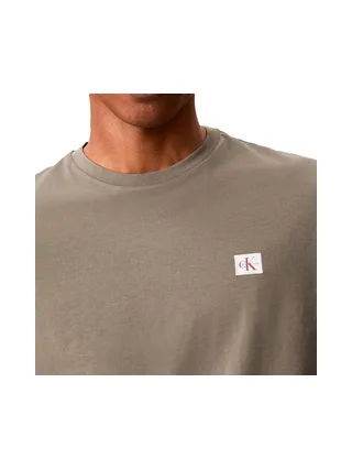 T-Shirt Taupe Homme Calvin Klein Jeans Badge L4G 2