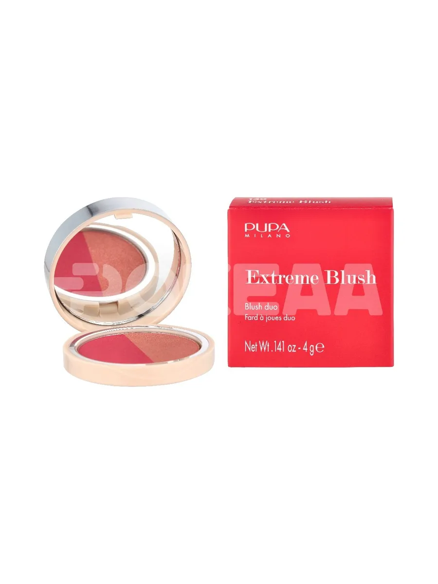 Pupa Extreme Blush Duo Effect Compact Blush 4g - #140 Radiant Flamingo - Glow Creamy 1