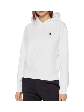 Sweat à Capuche Blanc Femme Calvin Klein Jeans Embroidery 1