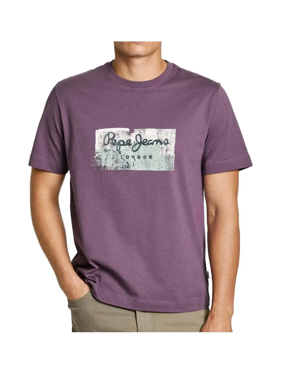 T-shirt Violet Homme Pepe jeans Connor 2