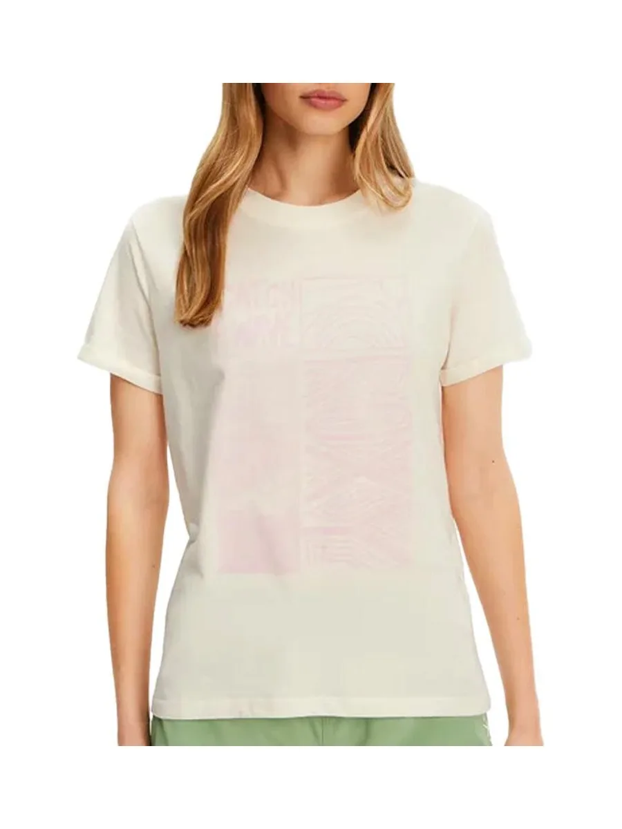 T-shirt Ecru/Rose Femme Roxy Oceanregular 1