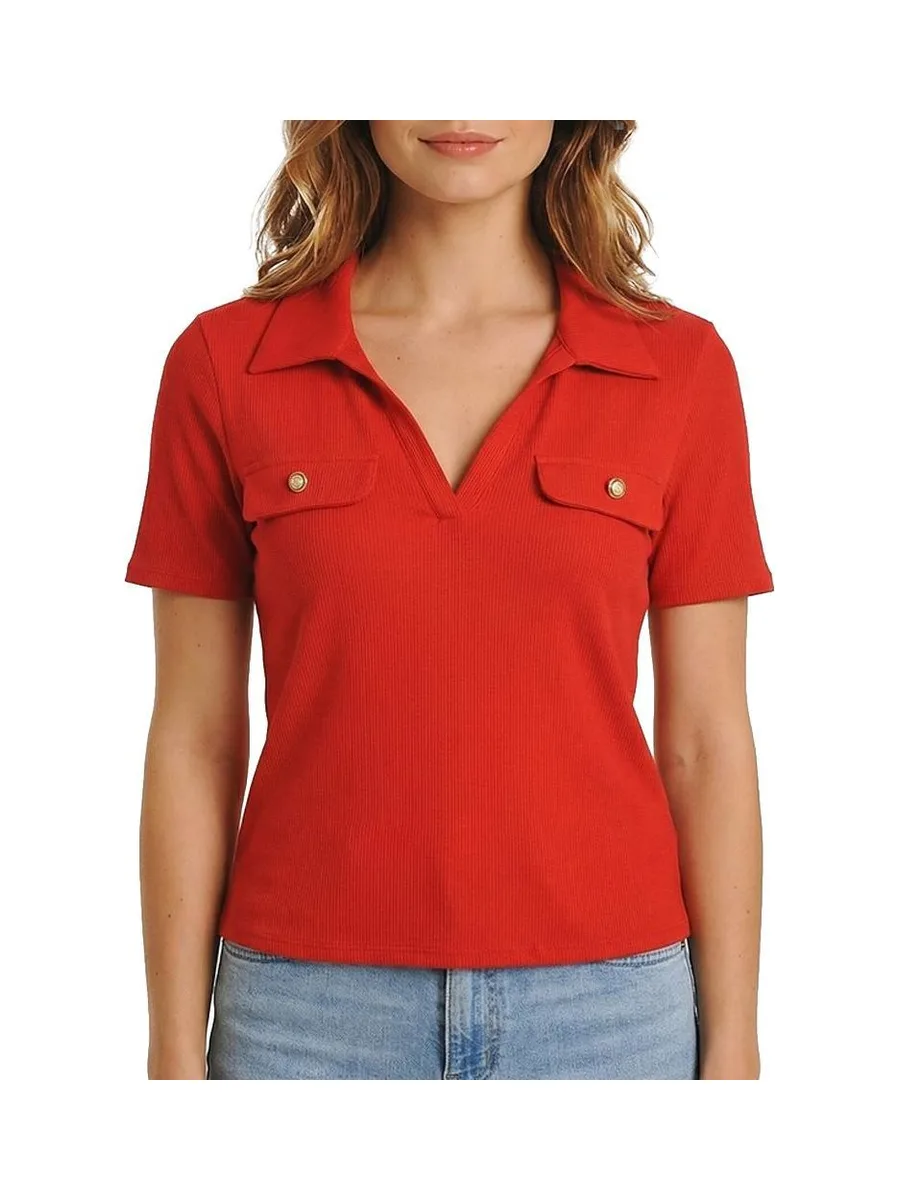 Polo Rouge Femme Morgan DROSSO 2