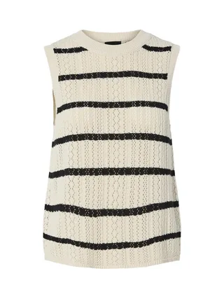 Débardeur Beige/Noir Femme Pieces Nuka 2
