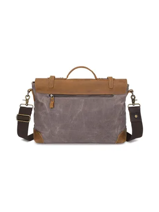 DAN - Sacoche en cuir véritable et toile enduite - Bleu 20