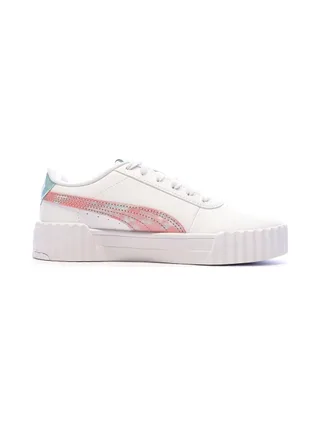 Baskets Blanche/Rose/Bleu Fille Puma Carina 2