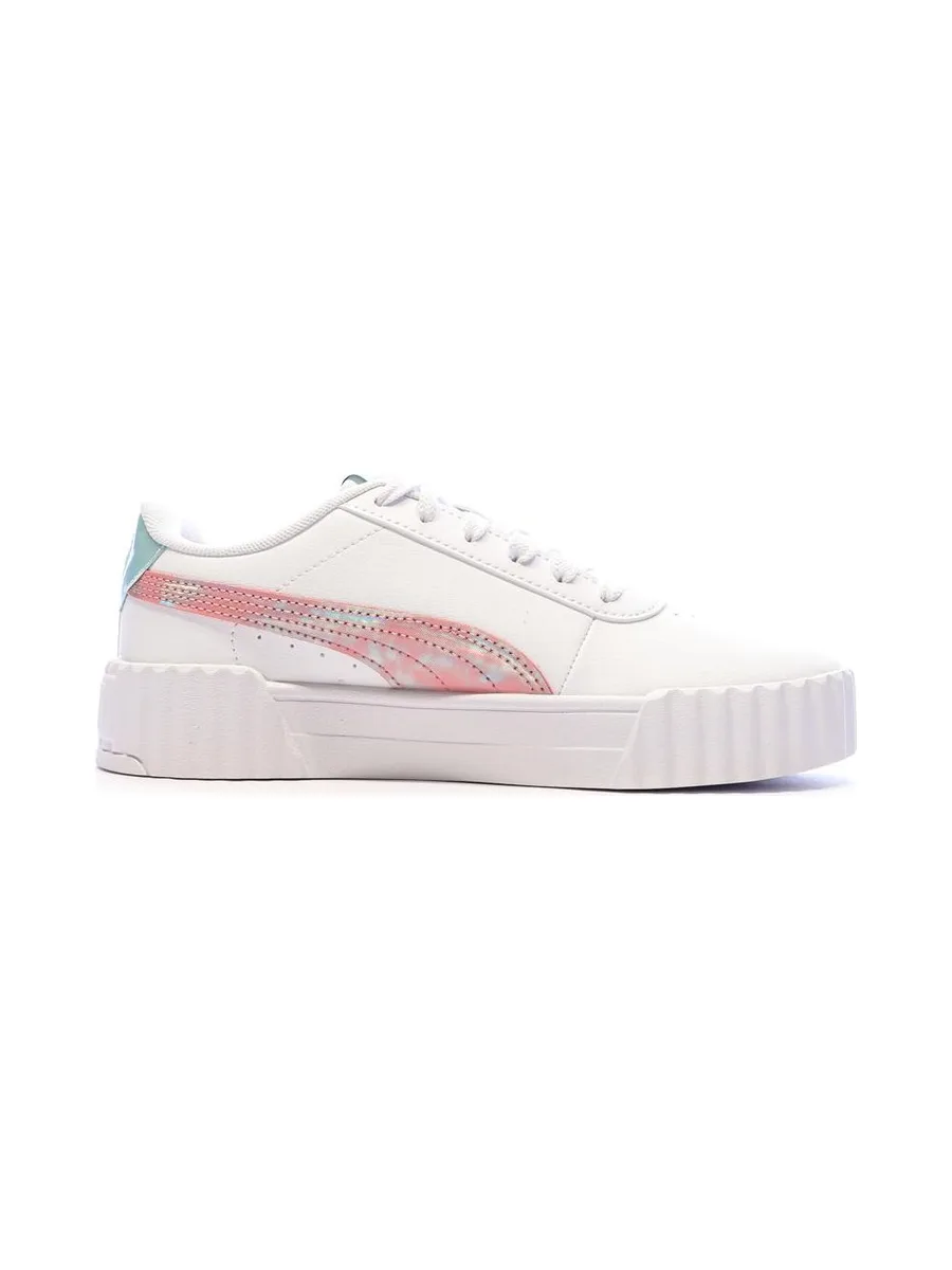 Baskets Blanche/Rose/Bleu Fille Puma Carina 2