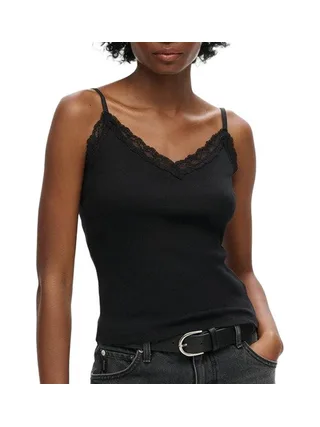 Débardeur Noir Femme Superdry Vintage 1