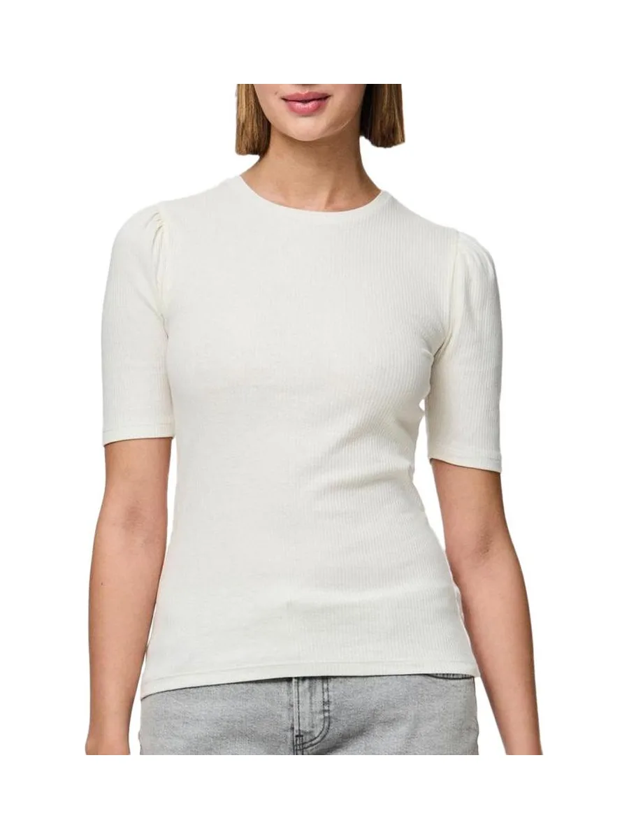 T-Shirt Blanc Femme Pieces Cruka 2