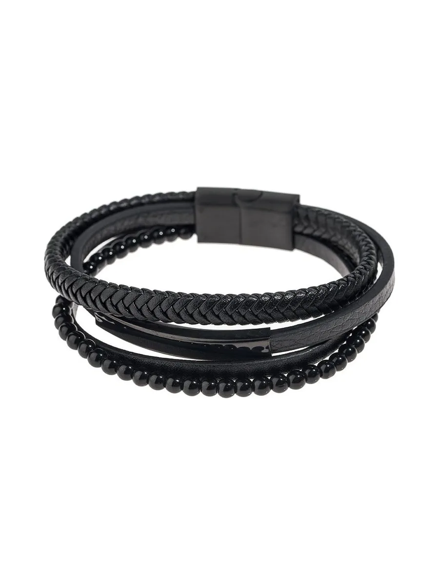 Bracelet Noir Homme Geographical Norway Bracelet Noir SG-315108 1