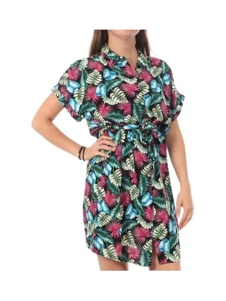 Robe Chemise Noir/Rose Femme Vero Moda Easy 1