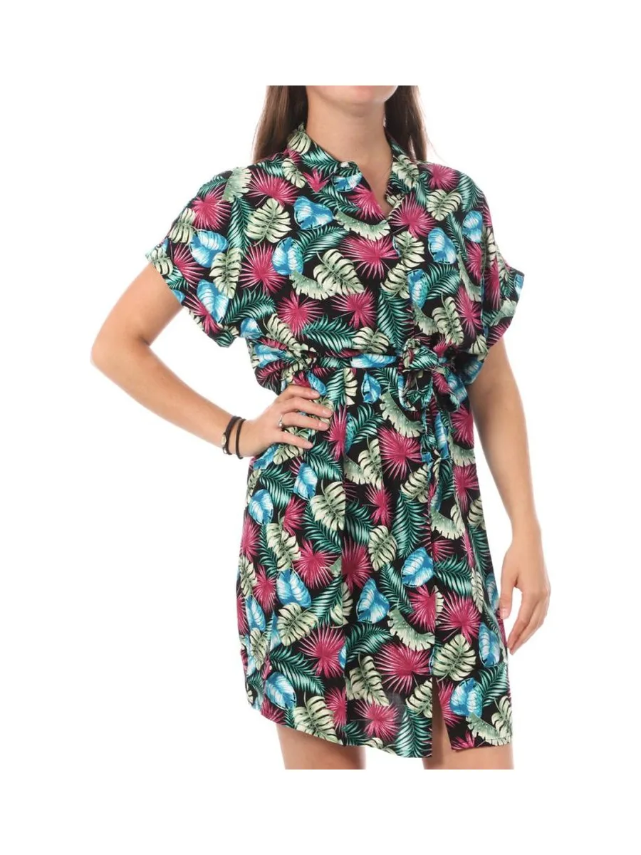 Robe Chemise Noir/Rose Femme Vero Moda Easy 2