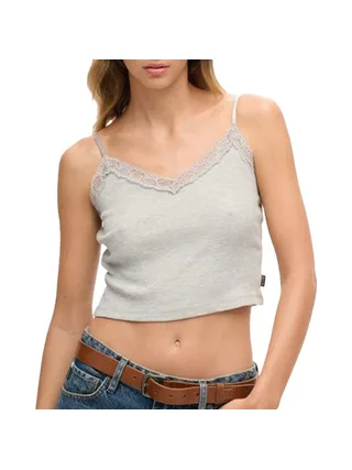 Top Gris Femme Superdry Vintage Lace Cami 1