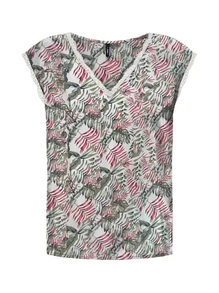 T-Shirt Vert/Beige Femme Only Selina 1