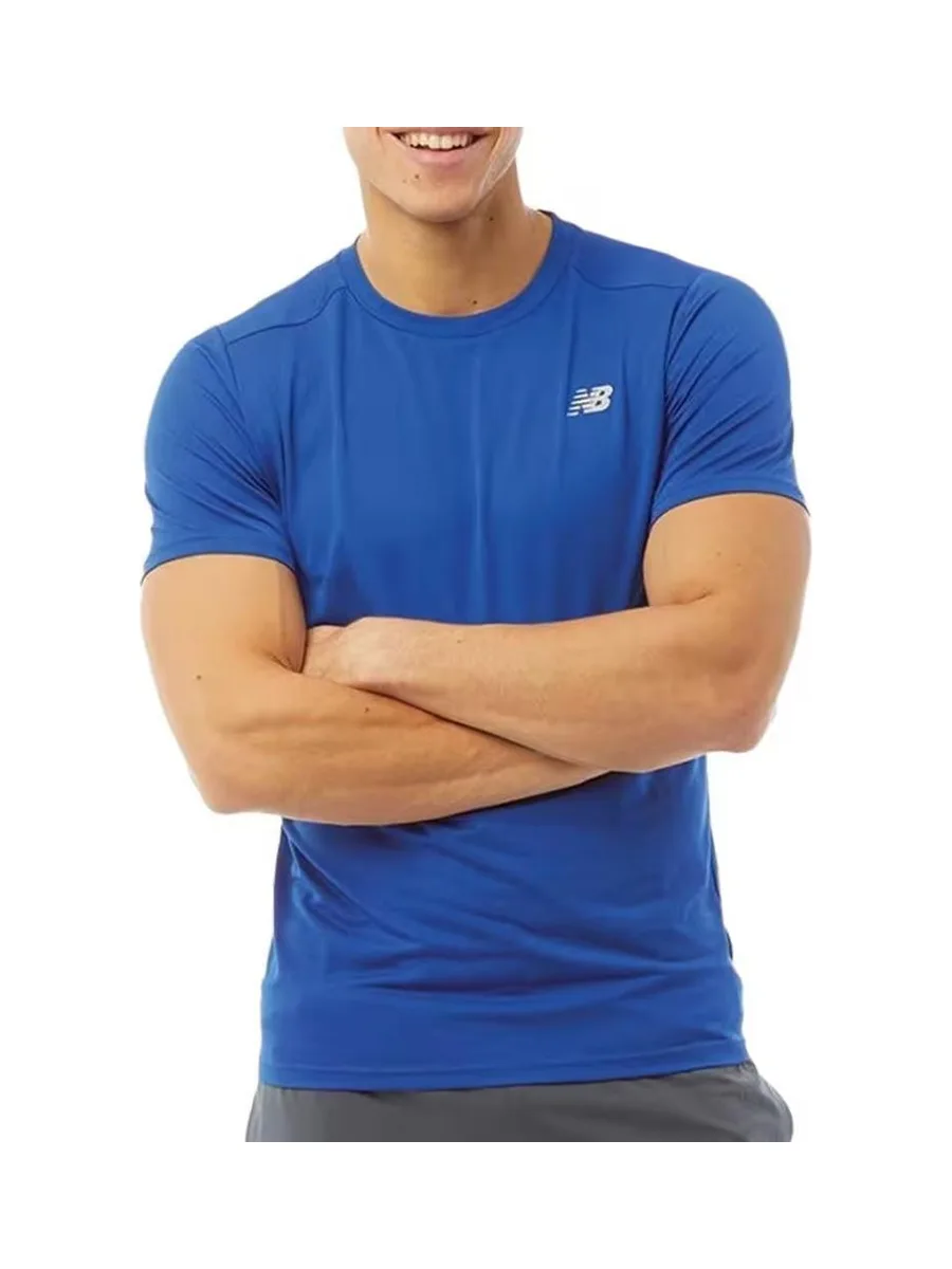 T-Shirt Bleu Homme New Balance MT51801 2